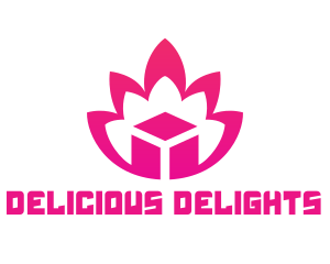 Pink Lotus Cube logo design