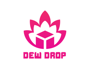 Pink Lotus Cube logo design