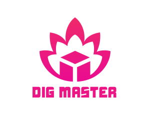 Pink Lotus Cube logo design