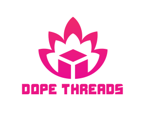 Pink Lotus Cube logo design