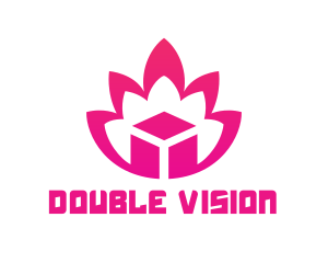 Pink Lotus Cube logo design