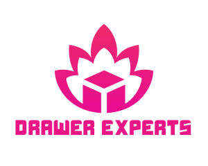 Pink Lotus Cube logo design