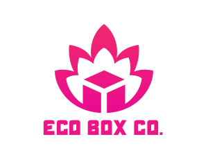 Pink Lotus Cube logo design