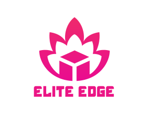 Pink Lotus Cube logo design