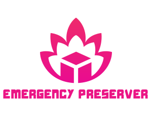 Pink Lotus Cube logo design