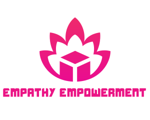 Pink Lotus Cube logo design