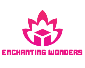 Pink Lotus Cube logo design