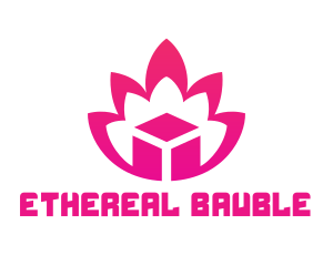 Pink Lotus Cube logo design