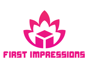 Pink Lotus Cube logo design