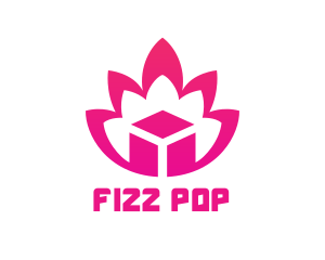 Pink Lotus Cube logo design