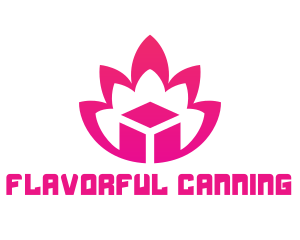 Pink Lotus Cube logo design