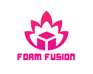 Pink Lotus Cube logo design