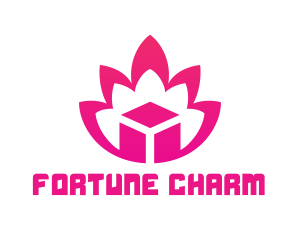 Pink Lotus Cube logo design