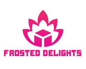 Pink Lotus Cube logo design