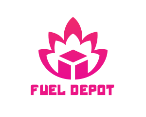 Pink Lotus Cube logo design