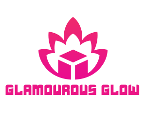 Pink Lotus Cube logo design