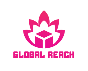 Pink Lotus Cube logo design