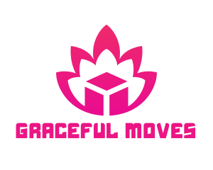 Pink Lotus Cube logo design