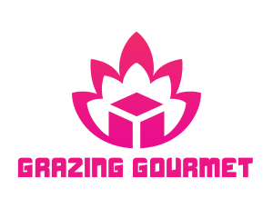 Pink Lotus Cube logo design