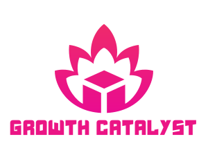 Pink Lotus Cube logo design