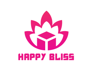 Pink Lotus Cube logo design