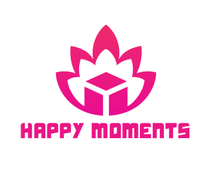 Pink Lotus Cube logo design