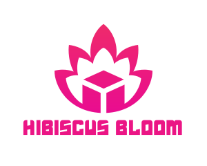 Pink Lotus Cube logo design