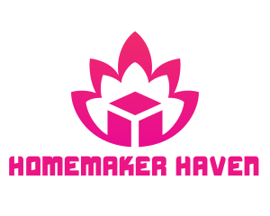 Pink Lotus Cube logo design