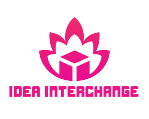 Pink Lotus Cube logo design