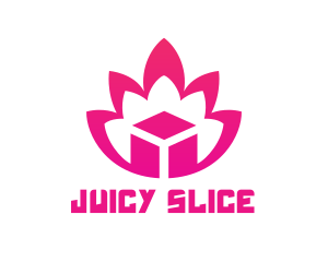 Pink Lotus Cube logo design