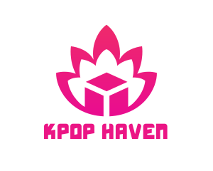 Pink Lotus Cube logo design