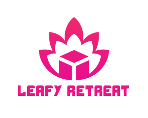 Pink Lotus Cube logo design