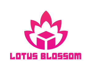 Pink Lotus Cube logo design