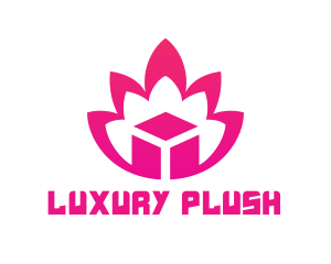 Pink Lotus Cube logo design