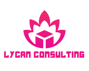 Pink Lotus Cube logo design