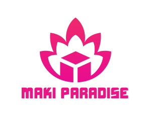 Pink Lotus Cube logo design