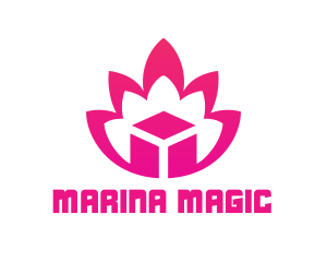 Pink Lotus Cube logo design