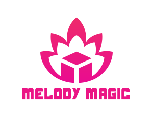 Pink Lotus Cube logo design