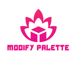 Pink Lotus Cube logo design