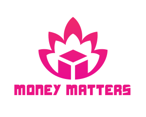 Pink Lotus Cube logo design