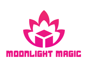 Pink Lotus Cube logo design