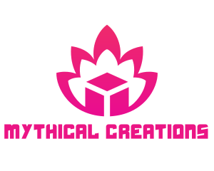 Pink Lotus Cube logo design