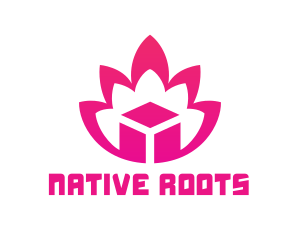 Pink Lotus Cube logo design