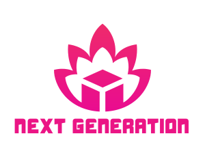 Pink Lotus Cube logo design