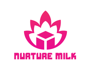 Pink Lotus Cube logo design