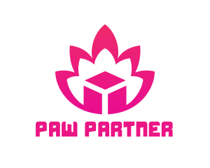 Pink Lotus Cube logo design