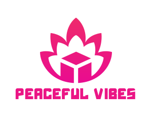 Pink Lotus Cube logo design