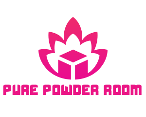 Pink Lotus Cube logo design