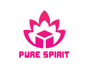 Pink Lotus Cube logo design