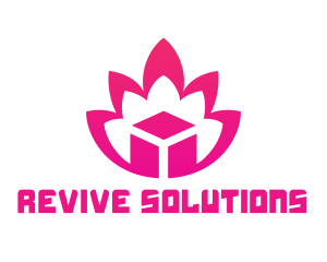 Pink Lotus Cube logo design